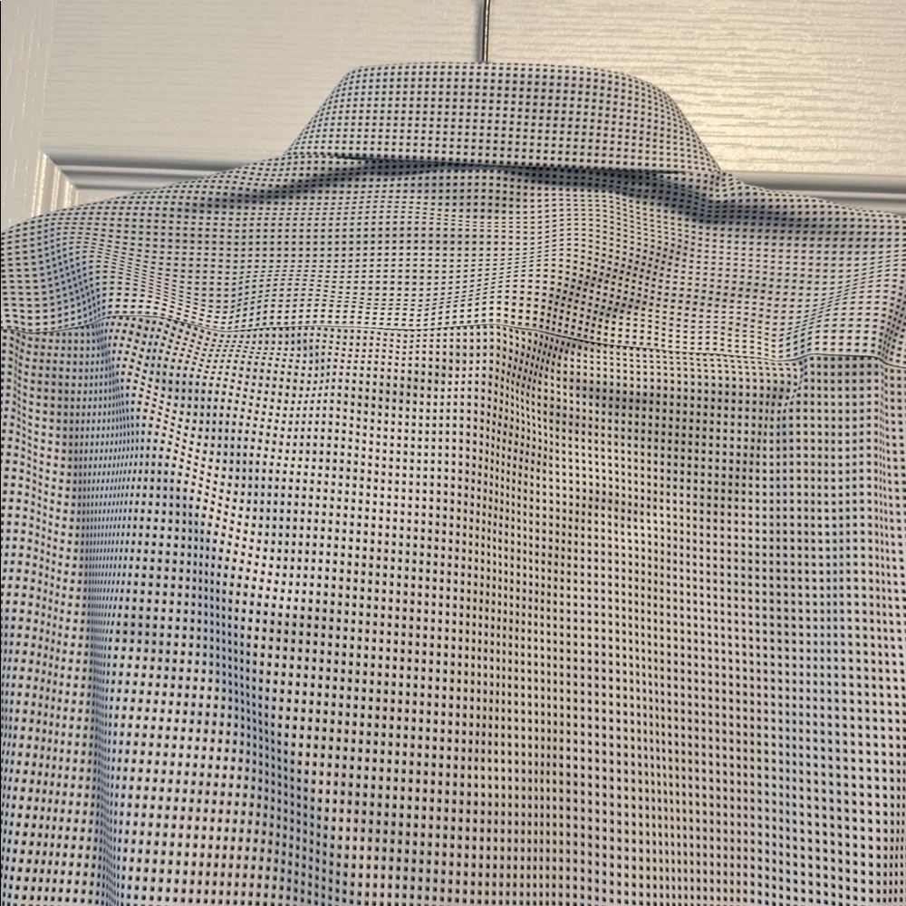 Michael Kors White and Blue Checkered Dress Shirt - Picture 9 of 11